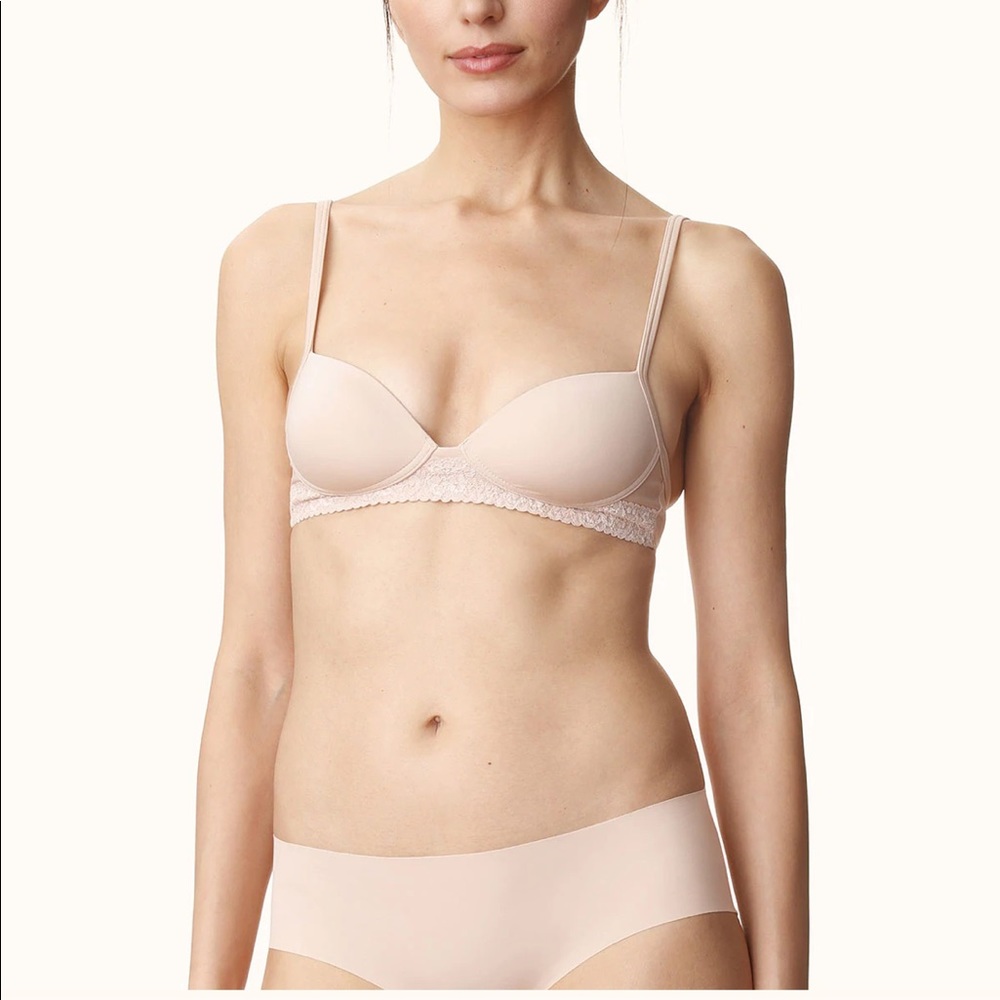 Lulalu Zuri Wireless Pushup Bra with Lace in Nude